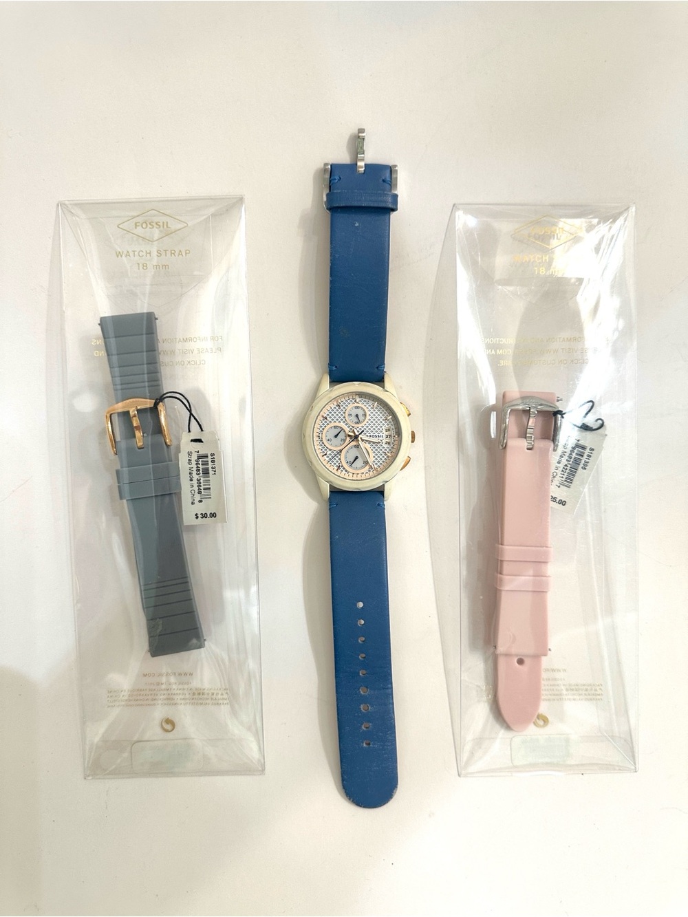 Fossil Modern Pursuit Chronograph Watch with Gold accents plus 2 New straps